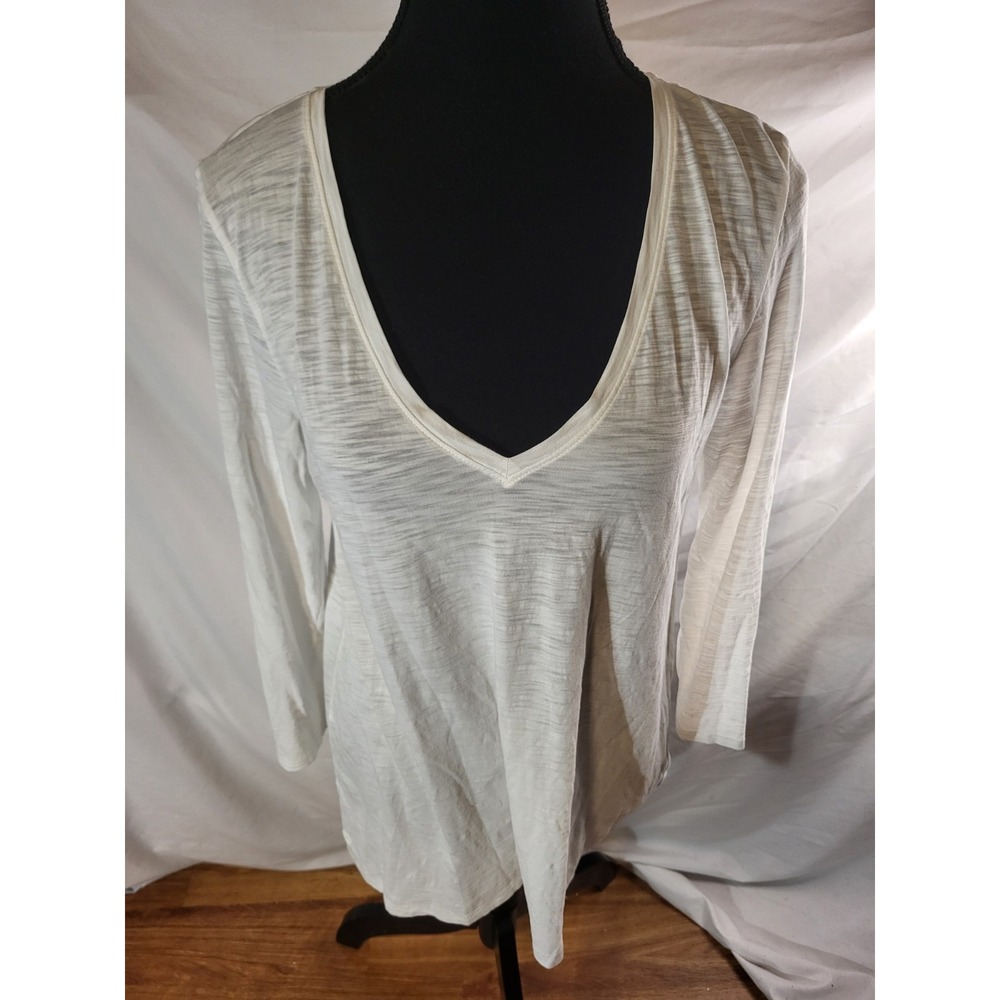 Lilly Pulitzer Classic White 3/4 Sleeve Pima Cotton Casey V-Neck Top Shirt S